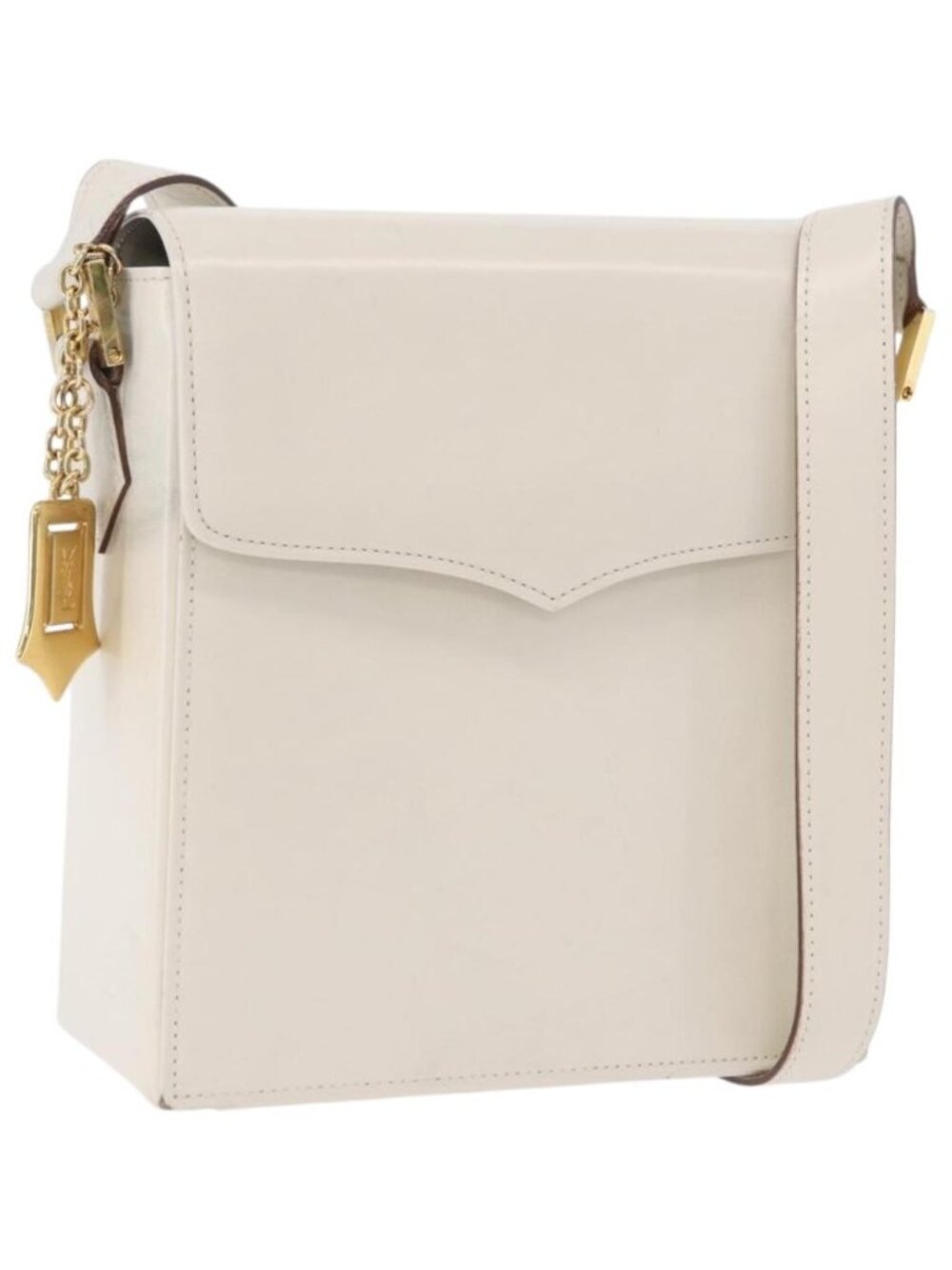 SAINT LAURENT Shoulder Bag Leather Ivory Gold